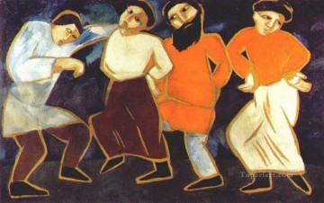 純粋に抽象的 Painting - 抽象的なダンスを踊る農民